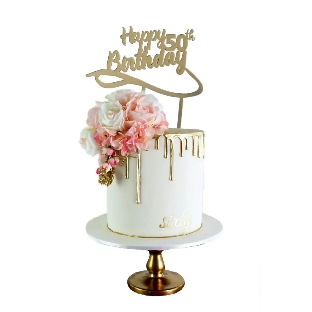 50th Acrylic birthday cake topper
